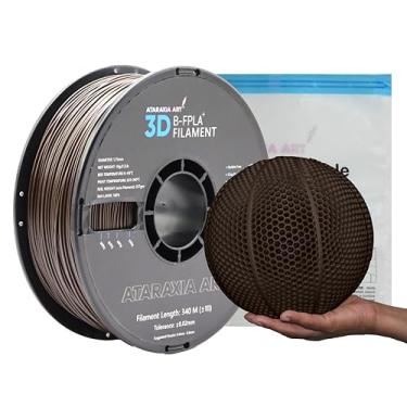 Imagem de ATARAXIA ART Filamento PLA marrom flexível Bouncy Bouncy de 1,75 mm, filamento de impressora 3D flexível Sport Brwon, elasticidade 5x maior, fórmula de patente de carretel organizado de 1 kg/2,2 lb,