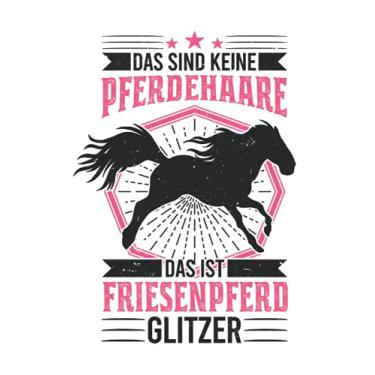 Imagem de Friesenpferd Notizbuch: Friesenpferd Glitzer Friese Pferdehaare / 6x9 Zoll / 120 linierte Seiten Seiten