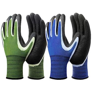 Imagem de DOFOWORK Luvas de Jardinagem – 6 Pares de Luvas de Látex Azuis e Verdes para Mulheres com Aderência, Duráveis, Versáteis E