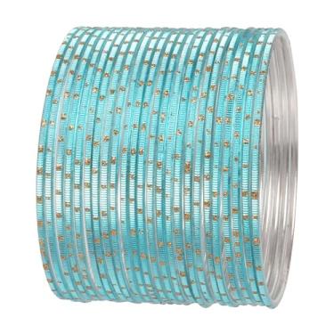 Imagem de Touchstone Pulseiras femininas indianas de Bollywood com bolinhas douradas, lindas e vintage, texturizadas, coloridas e atraentes., XL - Circ 8.6 in-Indn Size 2.12-Dia 2.7 in, Liga metálica, Sem Pedra