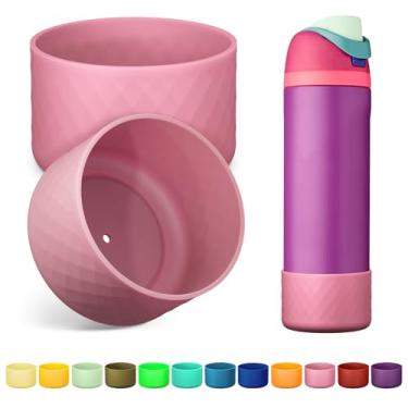 Imagem de Alwenid 2 peças de bota de garrafa de água de silicone para owala 24 onças, protetor de pára-choque inferior de manga protetora antiderrapante para freesip, twist e flip garrafas de água de