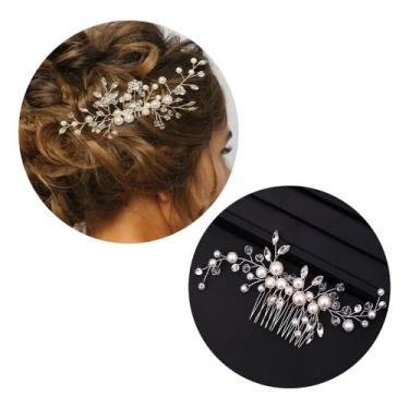 Imagem de Arranjo De Cabelo Noiva Pente Tiara Grinalda Enfeite Casamento Daminha