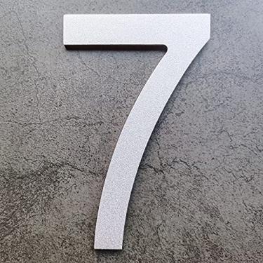 Imagem de Números de casa de aço inoxidável de 15 cm - Endereço residencial flutuante à prova de ferrugem e à prova d'água para porta de garagem externa ou mais, elegante acabamento prateado com jateamento,