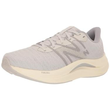 Imagem de New Balance Tênis de corrida feminino FuelCell Propel V4, Matéria cinza/nuvem de chuva, 35