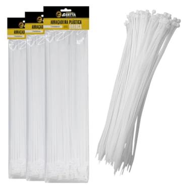 Imagem de 150 Abraçadeiras Lacre De Nylon Enforca Gato Cinta Plástica 7 x 500mm Fita Hellerman 50cm Branco 3 Pacotes Com 50