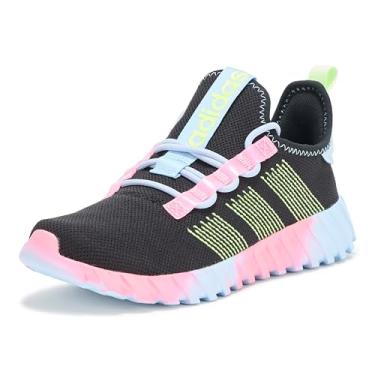 Imagem de adidas Tênis esportivo unissex infantil Kaptir Flow, Preto/amarelo/céu claro, 6.5 Big Kid