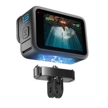 Imagem de Lupholue Adaptador magnético de liberação rápida de substituição para câmera com porta de conexão de tripé de 1/10.2 cm para monopé compatível com GoPro Hero 13