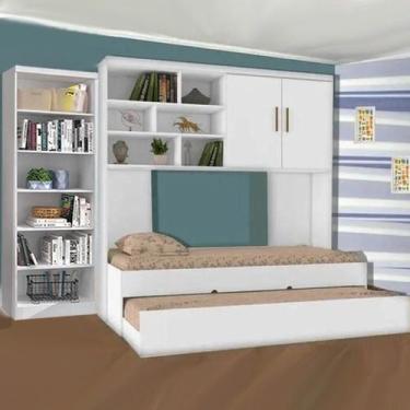 Imagem de Quarto Infantil Agatha com Estante para Livros Branco - Phoenix Baby