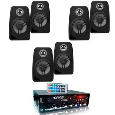 Imagem de Kit 6 Caixas de Som 70w 8 Ohms LeSon 4 Polegadas+Amplificador 500w Som