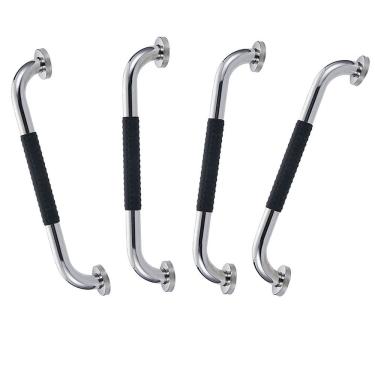 Imagem de Barra de Apoio 30cm Inox Superficie Antiderrapante Kit 4 unidades Idoso Gestante Banheiro Box Cadeirante Acessibilidade