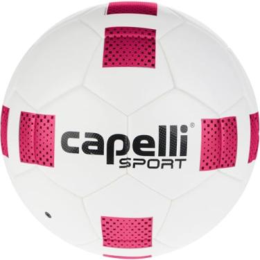 Imagem de Capelli Sport Bola de futebol tamanho 5, Fusion II Cubes Bola de futebol profissional de qualidade FIFA para jogadores jovens e adultos, treinamento ao ar livre e interno, rosa brilhante