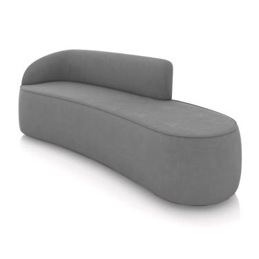 Imagem de Sofá 4 Lugares Orgânico 220 cm Morgan Suede Grafite D03 - D`Rossi