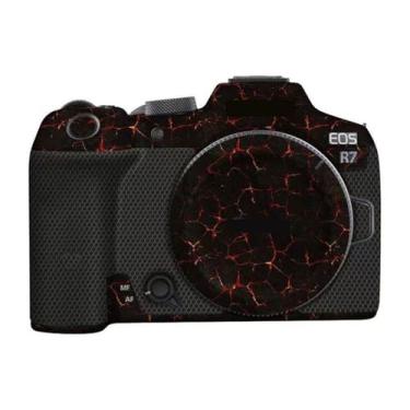 Imagem de JERXTTON Película para câmera Canon EOS R7 antirriscos envoltório de vinil filme de desenho animado protetor corporal casaco acessórios de fotografia adesivo (lava vulcânica)