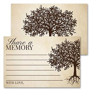 Imagem de Pink Pixie Studio Deluxe Share A Memory Card Celebration of Life, Funeral Memorial Rememberance Service, livro de condolências, aposentadoria, livro de visitas da árvore da vida, pacote alternativo de