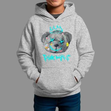 Imagem de Moletom Canguru Infanto Juvenil Algodão Moda De Rua Inverno Blusa De F