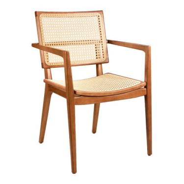 Imagem de Cadeira para Mesa de Jantar Rihanna 55cm Madeira Maciça com Braço - Sa
