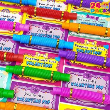 Imagem de Cartões de Presente Dia dos Namorados + 24 Pop Tubes - Kit para Crianç