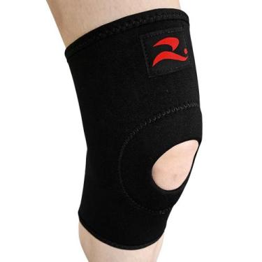 Imagem de Joelheira Neoprene Realtex Reforço Suporte Compressão Conforto, Preto,