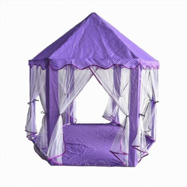 Imagem de Tenda castelo de princesa roxa transportável grande divertidade aventura e imaginação casinha(sem luzes)
