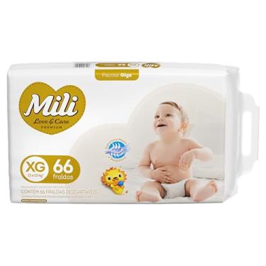Imagem de Mili Fraldas Descartáveis para Bebê Love & Care Giga XG 66 unidades