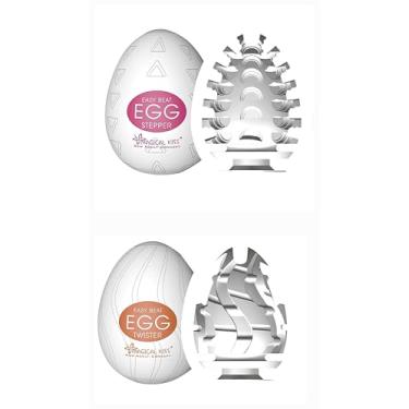 Imagem de Kit Duplo Eggs Ovo Mastubador Estimulo Sexshop Flexivel Stepper e Twister