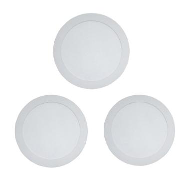 Imagem de Kit 3 Painéis Plafon Led de Sobrepor Modaza Redondo 18W, Branco 6500K