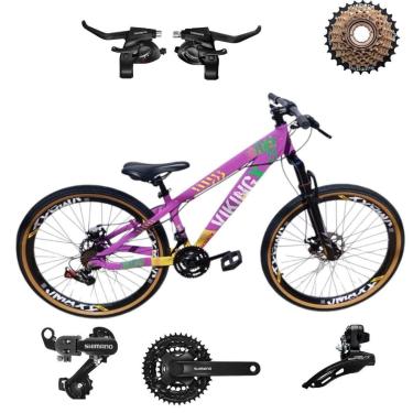 Imagem de Bicicleta 26 VikingX T25 21v Shimano Avançado Freeride Pneu Aro 26 Balão Faixa Amarela-Unissex
