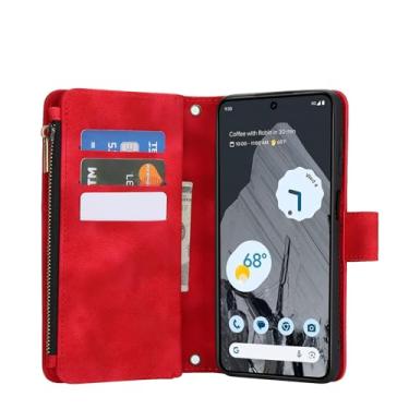Imagem de Capa de celular tipo carteira transversal de couro para Google Pixel 8PRO com fecho magnético slots para vários cartões Google Pixel 7/6A/8 alça ajustável, disponível em preto e marrom (para Google