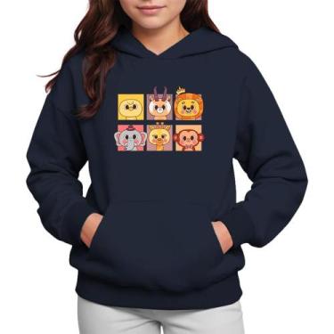 Imagem de Moletom Infantil Canguru Menina Estampa Animaizinhos - Samcro Vestuári