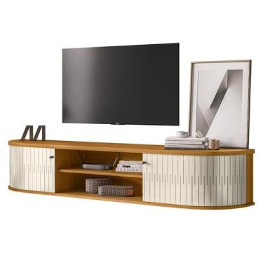 Imagem de Rack Bancada de TV 75 Pol 183cm Arvin Z10 Off/Cinamomo - Mpozenato