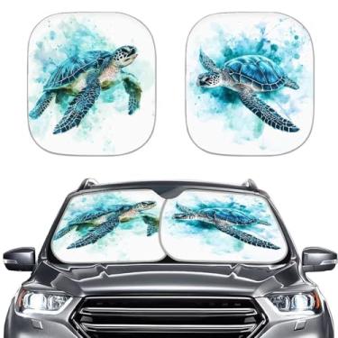 Imagem de INSTANTARTS Estética Tartarugas Marinhas Automotivas Para-brisas Para-sol Carro Protetor Solar Bloqueador Solar Protetor de Viseira Ajuste Universal