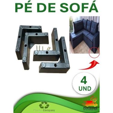 Imagem de Kit- 4 und de pé de sofá universal. - Plastic Company Reciclagem