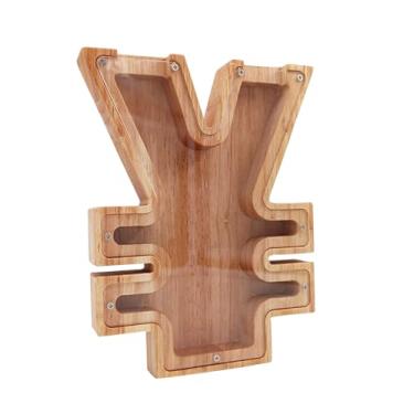 Imagem de Caixa de madeira para guardar moedas, caixa de dinheiro, cofrinho para crianças, decoração de casa - amostra de RMB