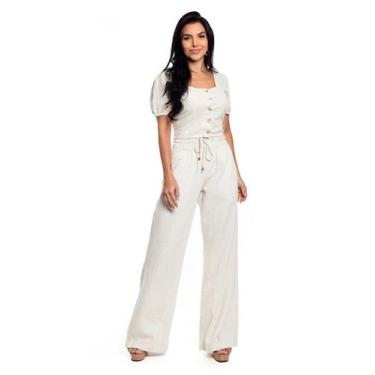 Imagem de Conjunto Cropped E Calca Pantalona Sem Elastano - RESTRITO JEANS, 36, 