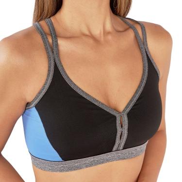 Imagem de Top feminino esportivo delfit multicolor com recortes E alças cruzadas DR600322