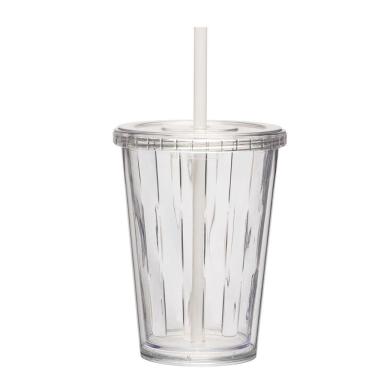 Imagem de Copo Duplo Multiuso 670ml Com Tampa Canudo Liso Personalizar Cor: transparente