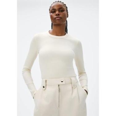 Imagem de Blusa Hering Manga Longa Slim Em Ribana Feminina-Feminino