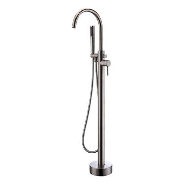 Imagem de Torneira para banheira Artiqua Freestanding com alça única e chuveiro portátil, Brushed Nickel