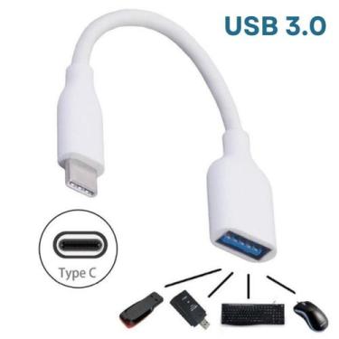 Imagem de Cabo OTG Tipo-C Type C 3.0 Pendrive USB Femea Celular Smartphone - NOV