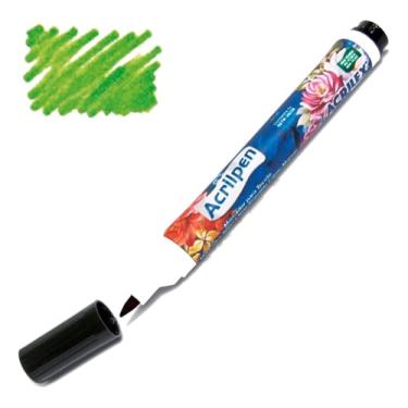 Imagem de Acrilpen Caneta Para Tecido 510 Verde Folha Acrilex - Pintura Permanente e Personalização - É Ideal Para Personalizar E Detalhar Seus Projetos De Tecido Com Precisão E Durabilidade