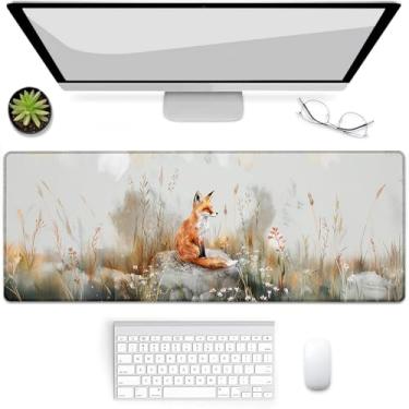 Imagem de VANZEV Mouse pad para jogos Fox fofo, tapete de mouse, tapete de mesa, base de borracha antiderrapante para computadores, laptop, escritório, escola, acessórios de casa, presentes de decoração 80 x 30