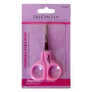 Imagem de Tesoura Unha Bebê Cabo de Plástico Rosa Dilcintia