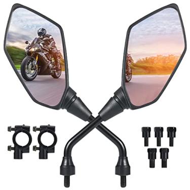 Imagem de Espelhos de motocicleta, espelhos OFIG ATV com suporte de guidão de 7/20.3 cm, compatível com motocicleta, scooter, ciclomotor, quadriciclo, snowmobile, Polaris, esportista, Dirt Bike Cruiser Chopper
