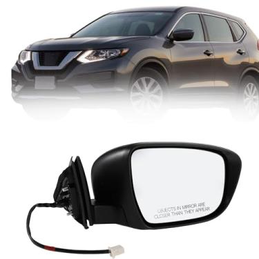 Imagem de Motoforti Espelho retrovisor lateral de substituição do lado direito para NISSAN ROGUE 2014-2020 preto 3 pinos de ajuste manual de vidro retrovisor dobrável não aquecido