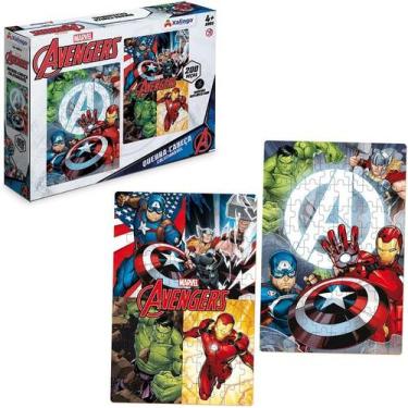 Imagem de Quebra-Cabeça com 2 Cenas Avengers Os Vingadores 200 peças Xalingo