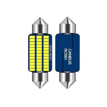 Imagem de Lâmpada LED Festoon 39mm com 36 LEDs SMD 3014, Cor 4300K Neutra, Compatível com Canbus, Ideal para Iluminação Interna Automotiva, Luz de Teto e Placa (Branco-quente | Torpedo/Festoon/C5W/C10W)