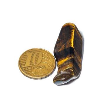 Imagem de 01 Olho de Tigre Africano Rolado Pedra G 30 a 45mm Classe A - Cristais