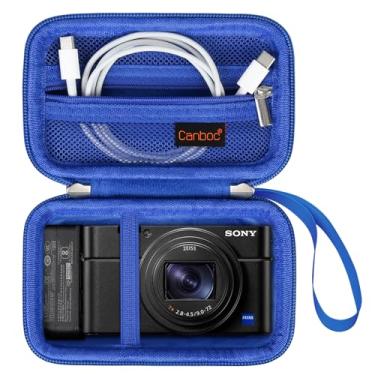 Imagem de Canboc Estojo de transporte para câmera digital compacta Sony RX100 VII/ RX100 VI/RX100 V/RX100 IV/RX100 III, bolsa para câmera de vlogging aponte e atire, bolso de malha com zíper para cabo USB