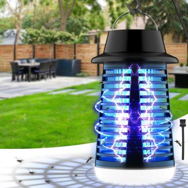 Imagem de Bug Zapper Outdoor, Fly Zapper Indoor, Mosquito Zapper com luz LED - Armadilha elétrica para moscas de 4200 V com cabo de 1,8 m, matador de insetos voadores, repelente de mosquitos, pátio externo e
