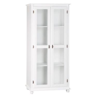 Imagem de Cristaleira com 2 Portas de Vidro e 3 Prateleiras Branca